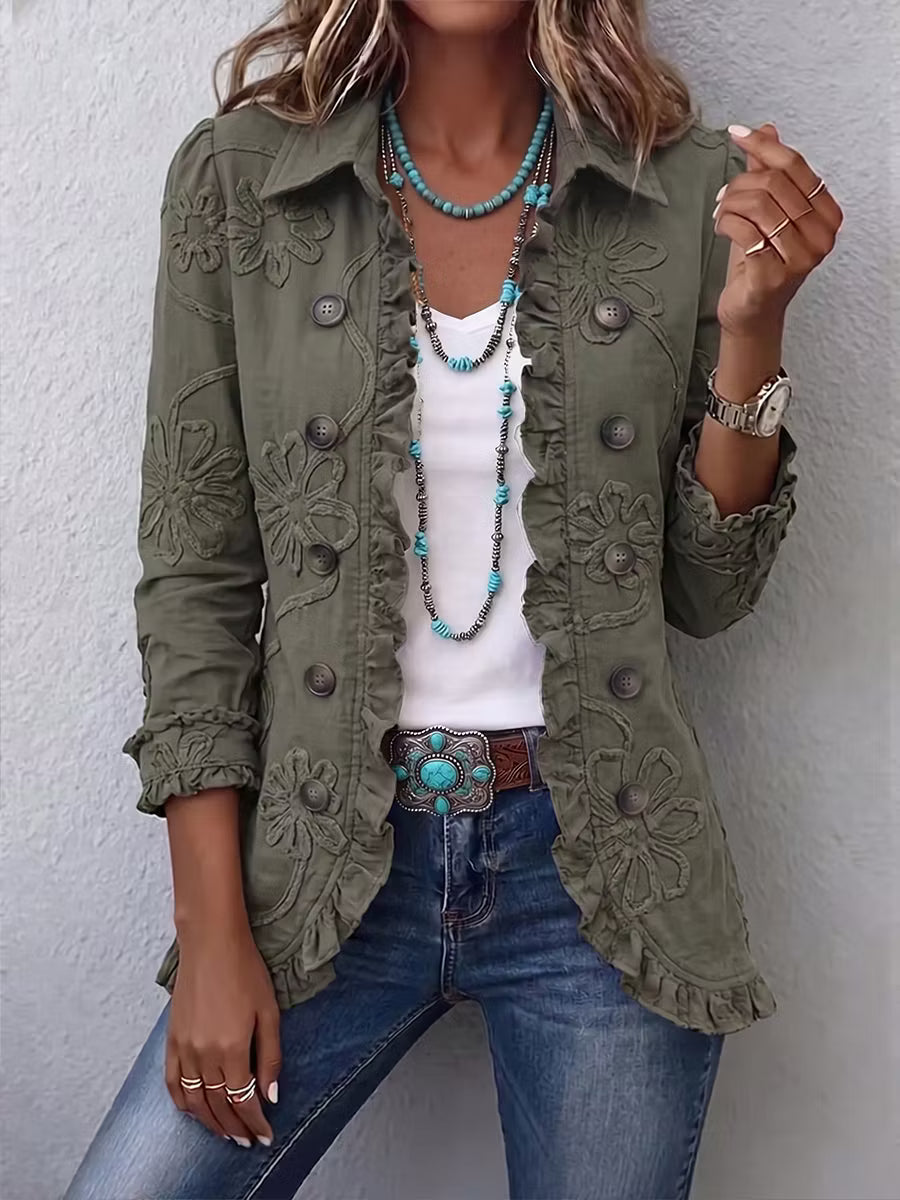 Veste Fleurie à Volants